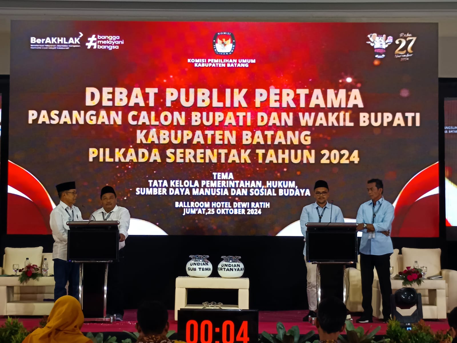 Tok, KPU Batang Bakal Gelar Debat Paslon Kedua Tanpa Pendukung di Semarang