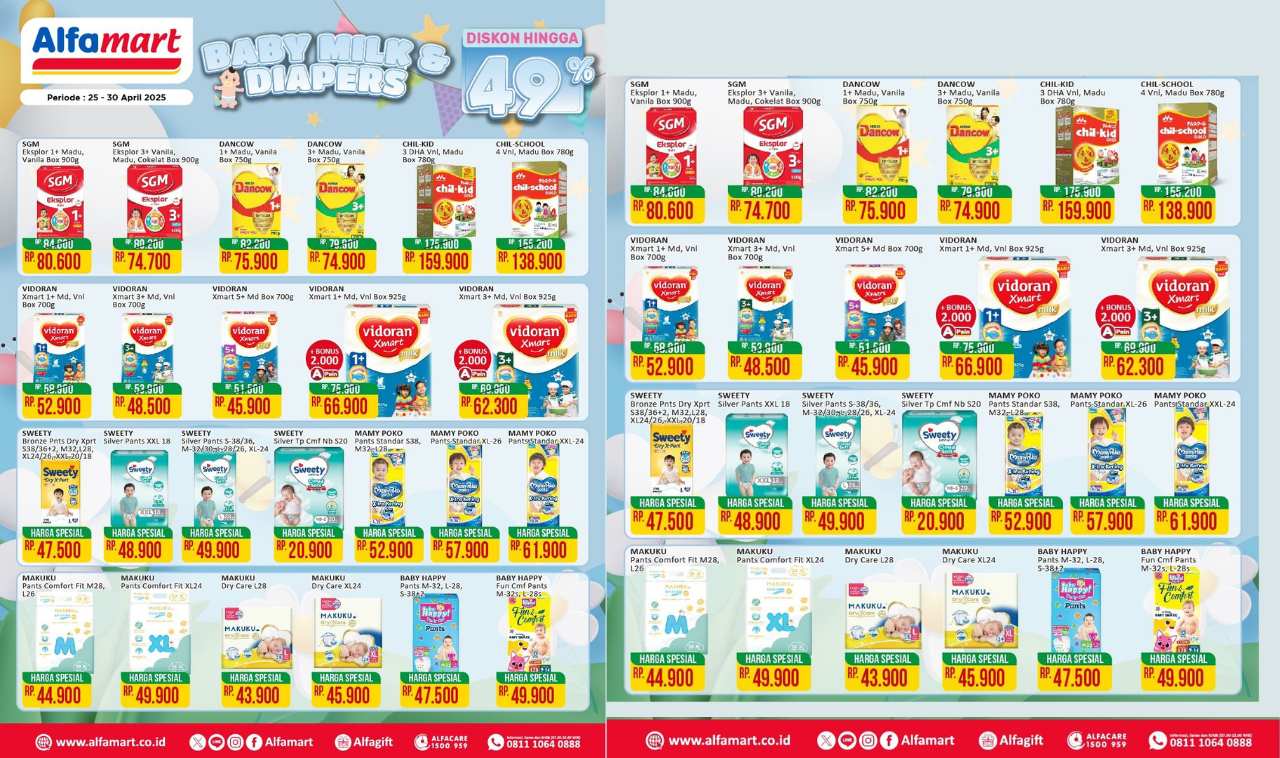 Banjir Diskon! Promo Baby Milk And Diapers dari Alfamart, Hemat Hingga 49%!