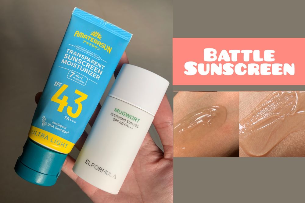 Review Battle Sunscreen Amaterasun Vs Elformula, Tabir Surya yang Sama-sama Melembapkan