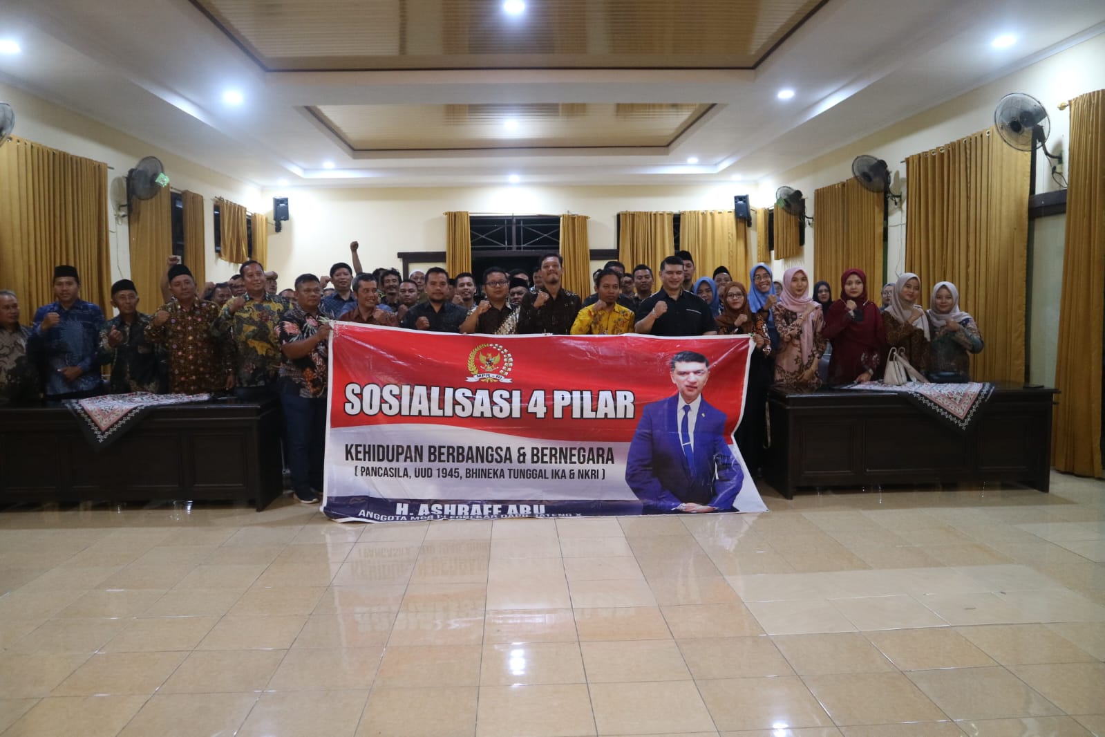 Ashraff Abu Anggota DPR RI Komisi X Fraksi Partai Golkar Menyelenggarakan Sosialisai Empat Pilar di Kabupaten 