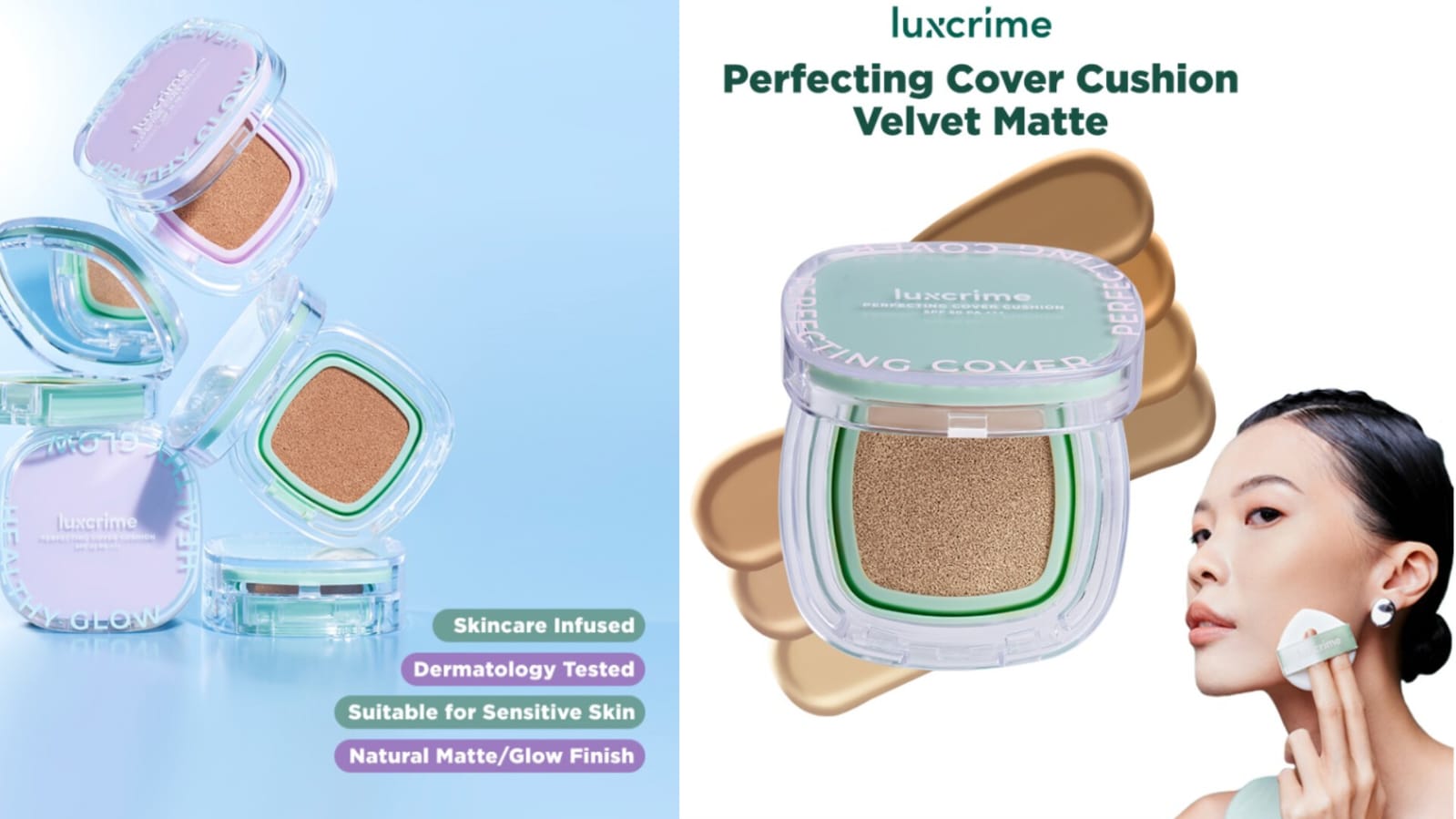 Review Cushion Terbaru dari Luxcrime Ada Versi Matte dan Glowing, Packagingnya Gemes Ngga Sampe 100 Ribu!