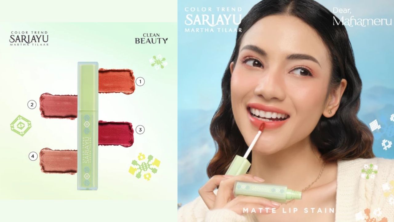 NEW LAUNCH! Review Sariayu Dear Mahameru Matte Lip Stain Vegan di Shopee, Hasil Natural Tahan Lama 