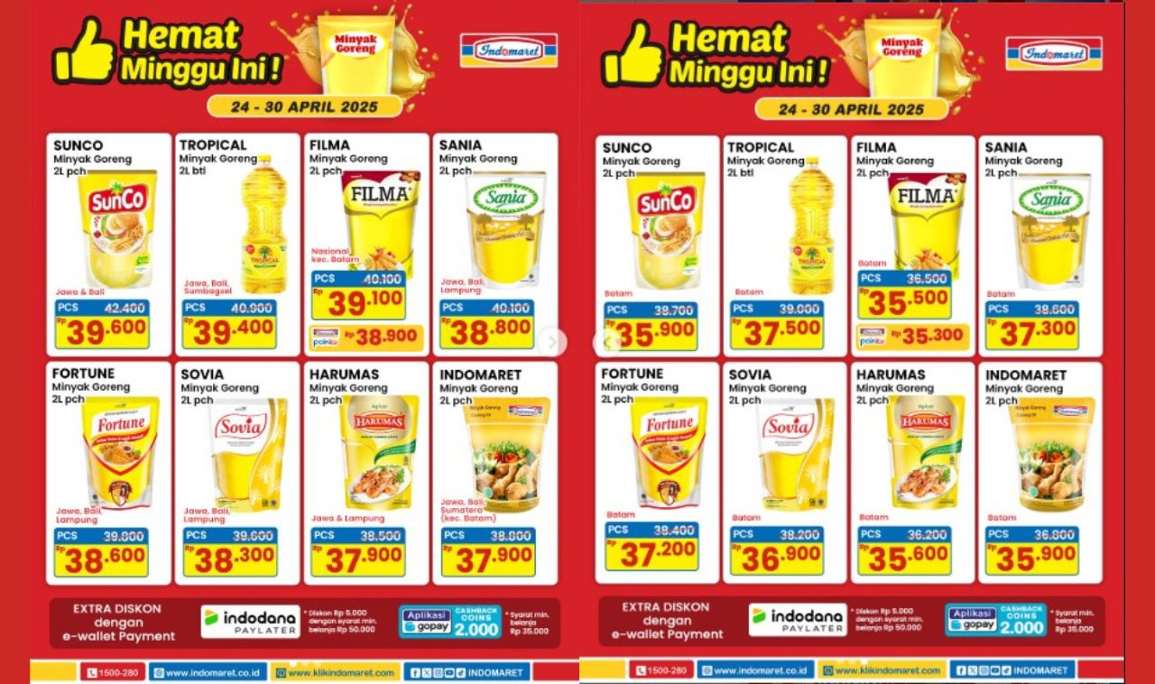 Rugi Kalau Sampai Ketinggalan Promo Minyak Goreng di Indomaret Minggu Ini! Diskon Gede Mulai Rp35 Ribuan!