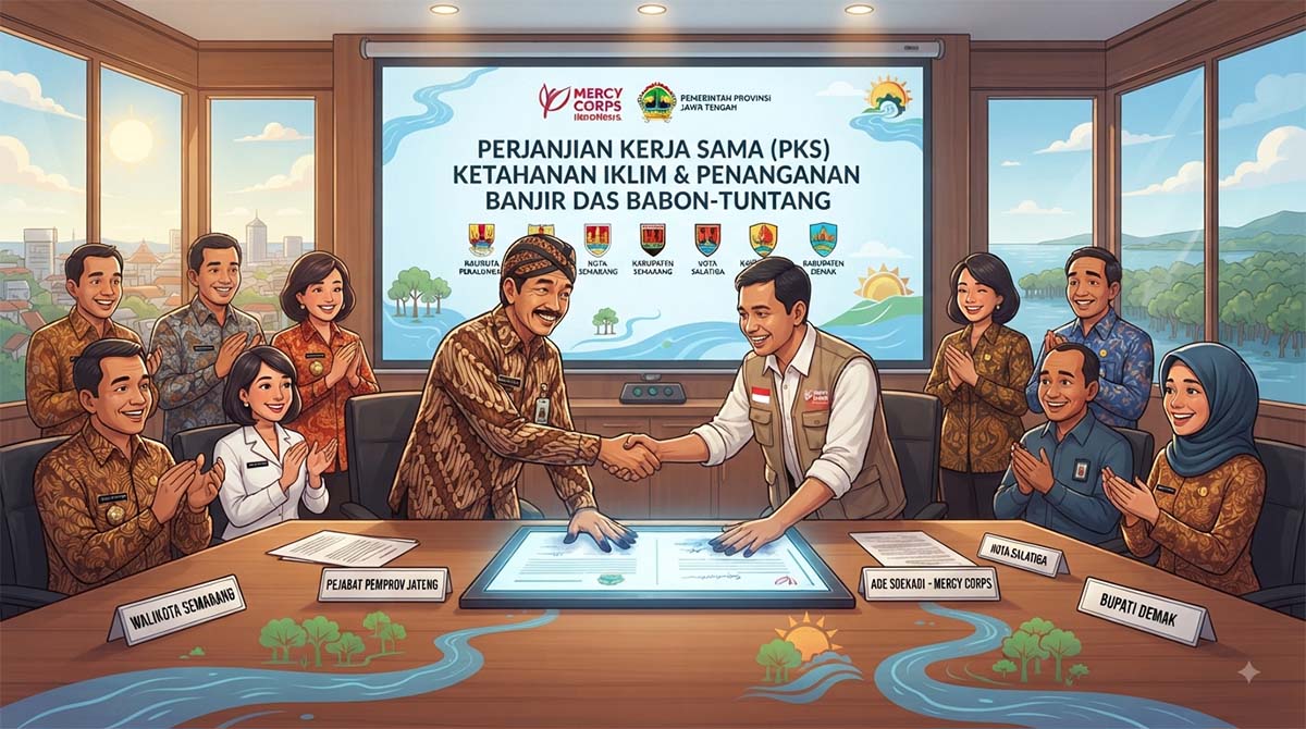 Darurat Perubahan Iklim: Mercy Corps & 7 Wilayah Jateng Teken PKS Ketahanan DAS Babon-Tuntang