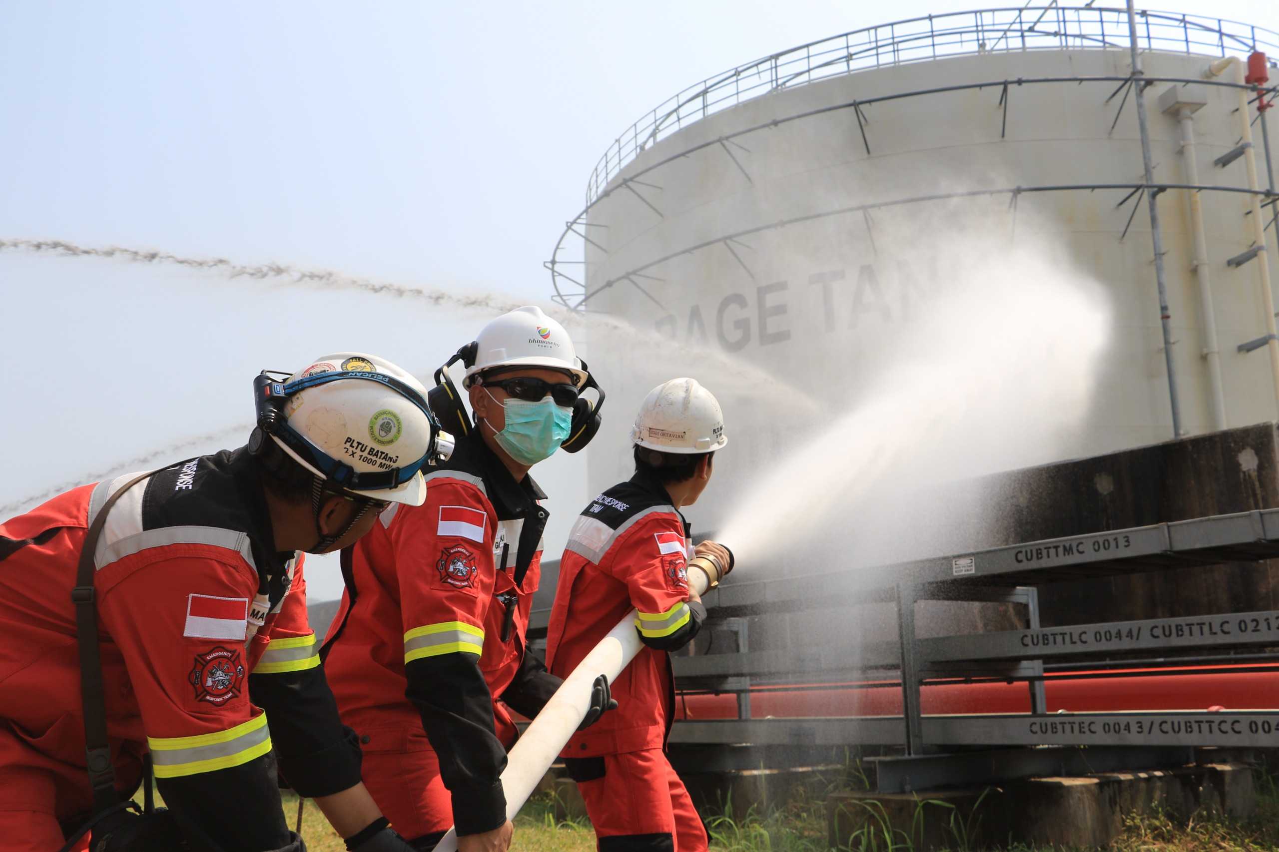 Latih Kesiapsiagaan Kondisi Darurat, BPI dan Damkar Gelar Latihan Fire Fighting di PLTU Batang