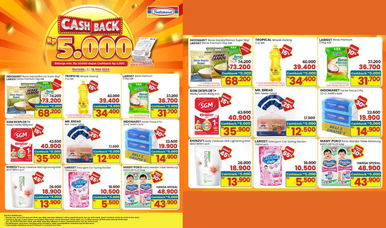 Dapatkan CASHBACK Rp5.000 Belanja di Indomaret! Cek Strukmu Sekarang Sebelum Terlewat!