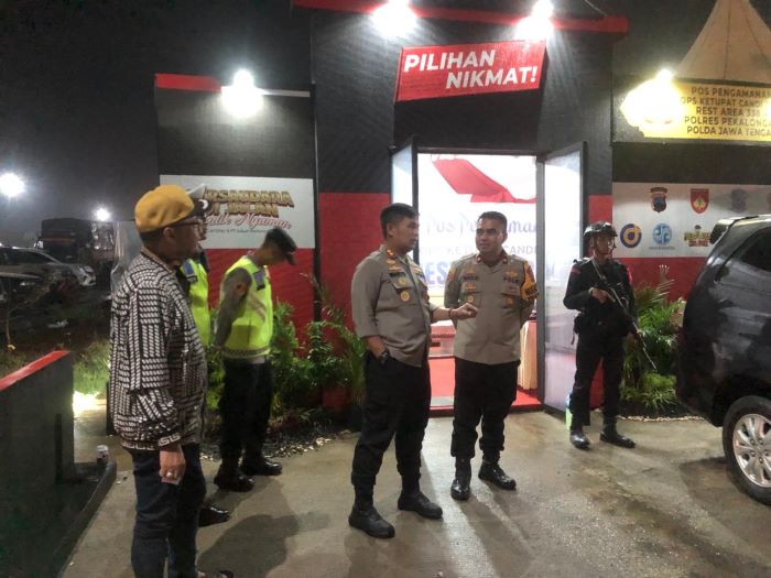 Kapolres Pekalongan Cek Pos Pam Rest Area 338A, Belum Terdapat Penumpukan Kendaraan Pemudik