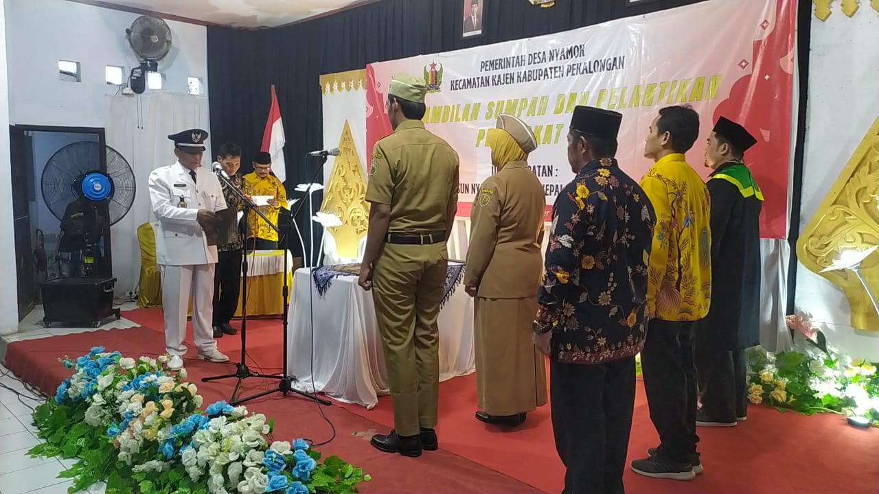 Pemerintah Desa Nyamok Kajen Lantik 2 Kadus, Diharapkan Menjalankan Tugas Penuh Dedikasi dan Tanggung Jawab