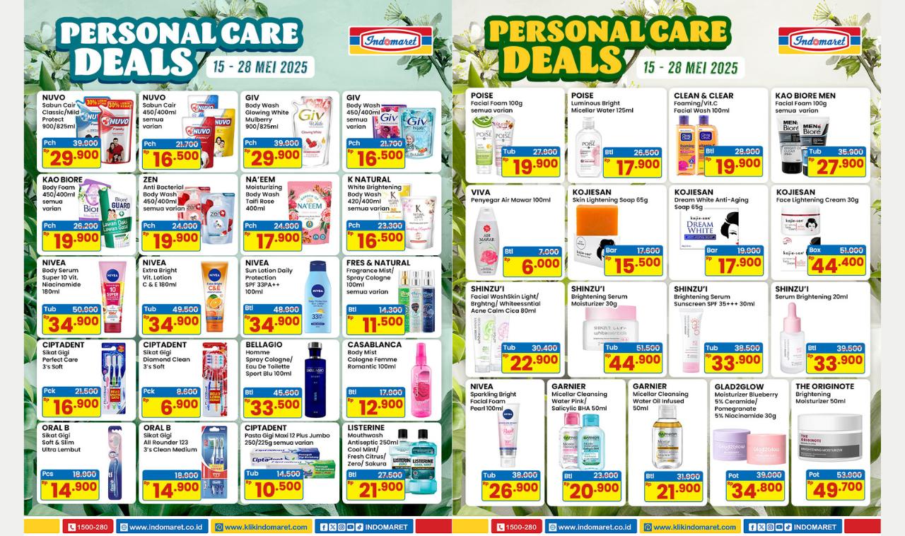 Belanja Hemat Personal Care Deals di Indomaret Mulai Rp6.000, Diskon Gila 15–28 Mei 2025!