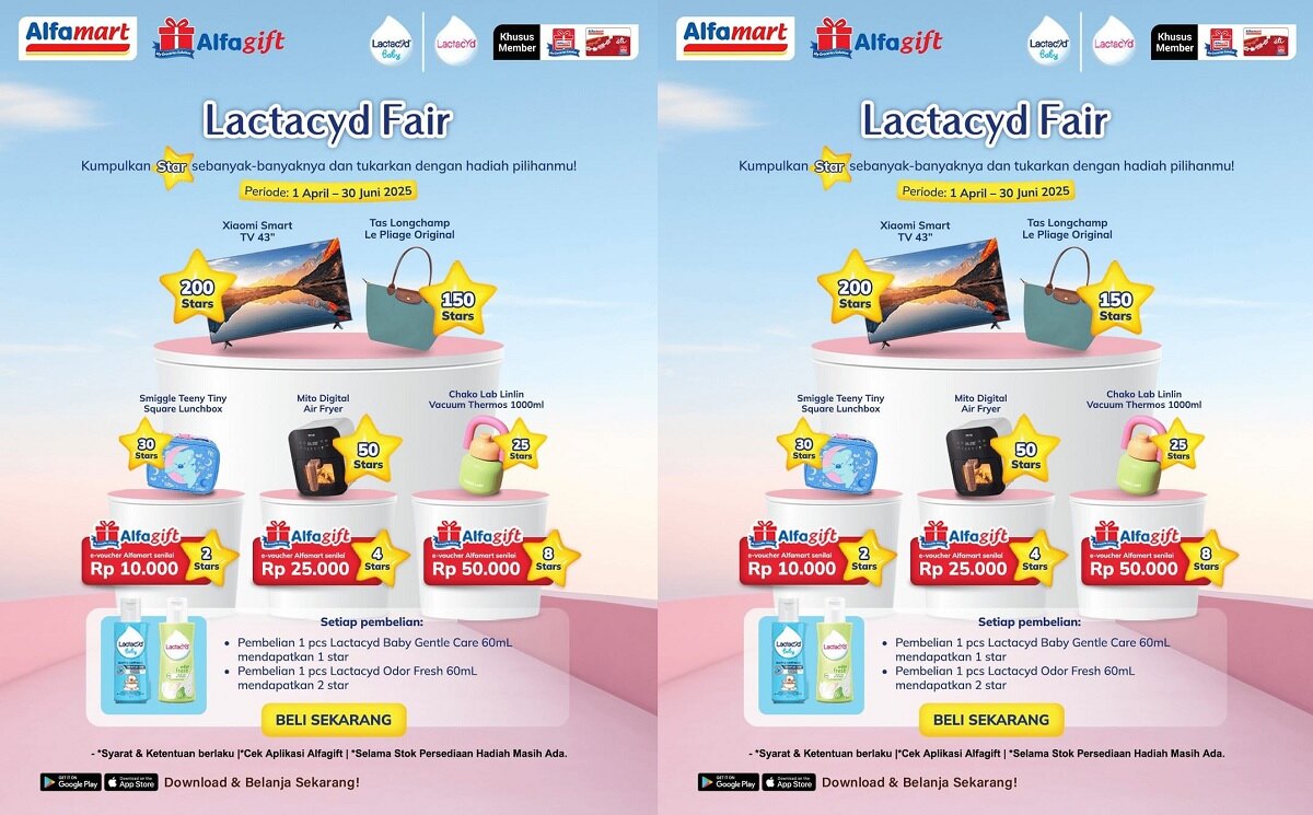 Diskon & Hadiah Menanti! Kumpulkan Star dari Lactacyd Fair di Alfamart dan Alfagift Hingga 30 Juni 2025!