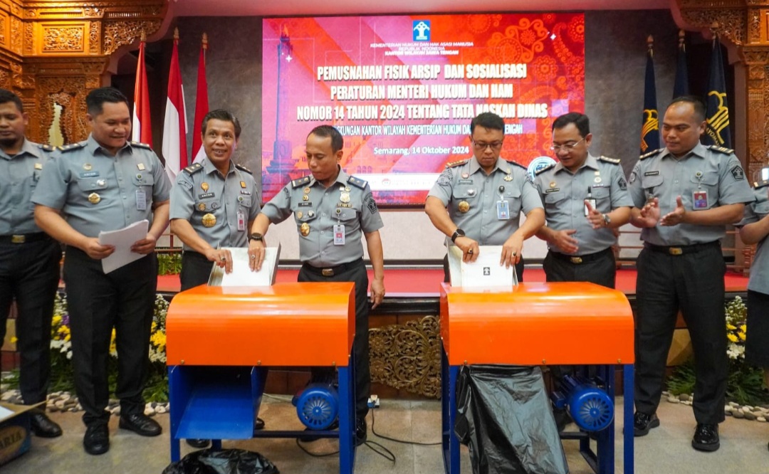 Kemenkumham Jateng Musnahkan Fisik Arsip dan Sosialisasikan Permenkumham Tata Naskah Dinas