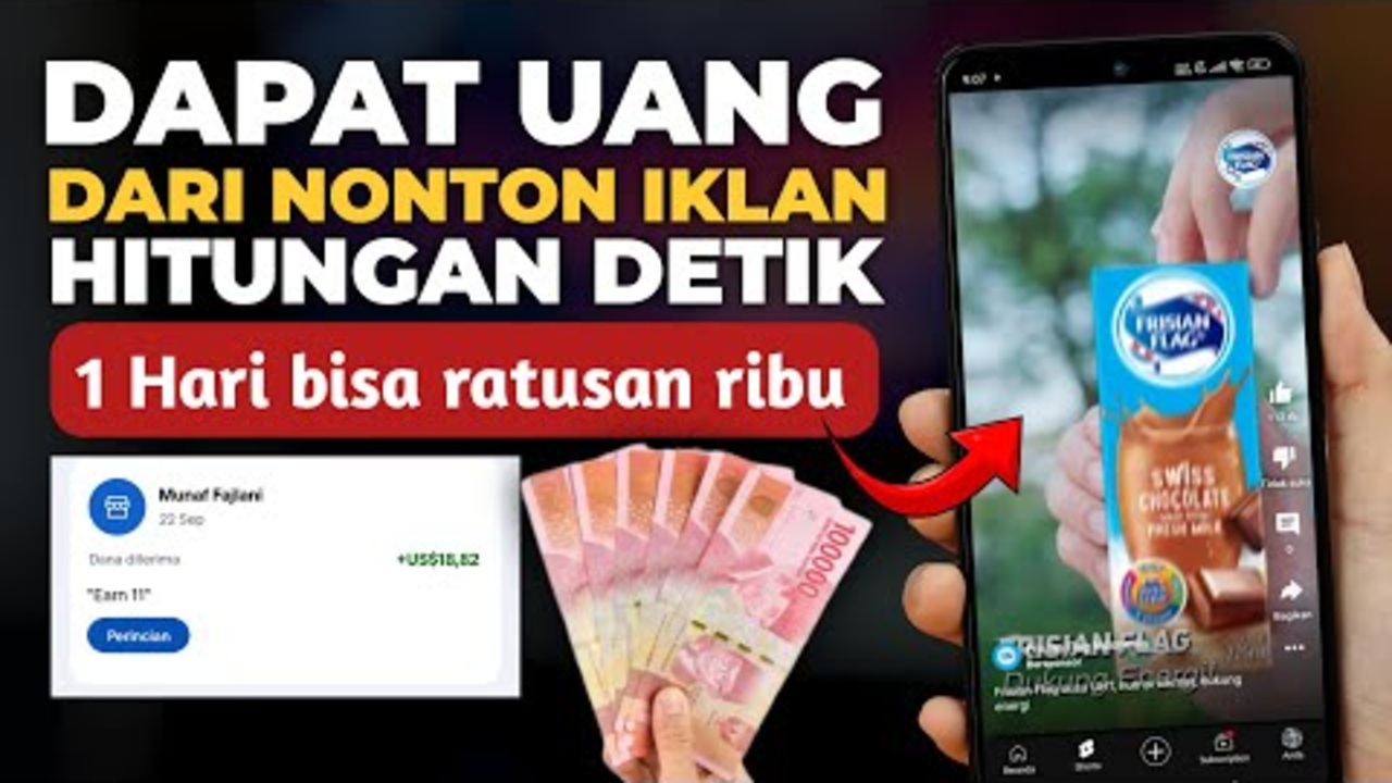 Langsung Cair Hari Ini! 5 Aplikasi Nonton Iklan Dapat Uang Saldo Dana Gratis Terbaru 2025