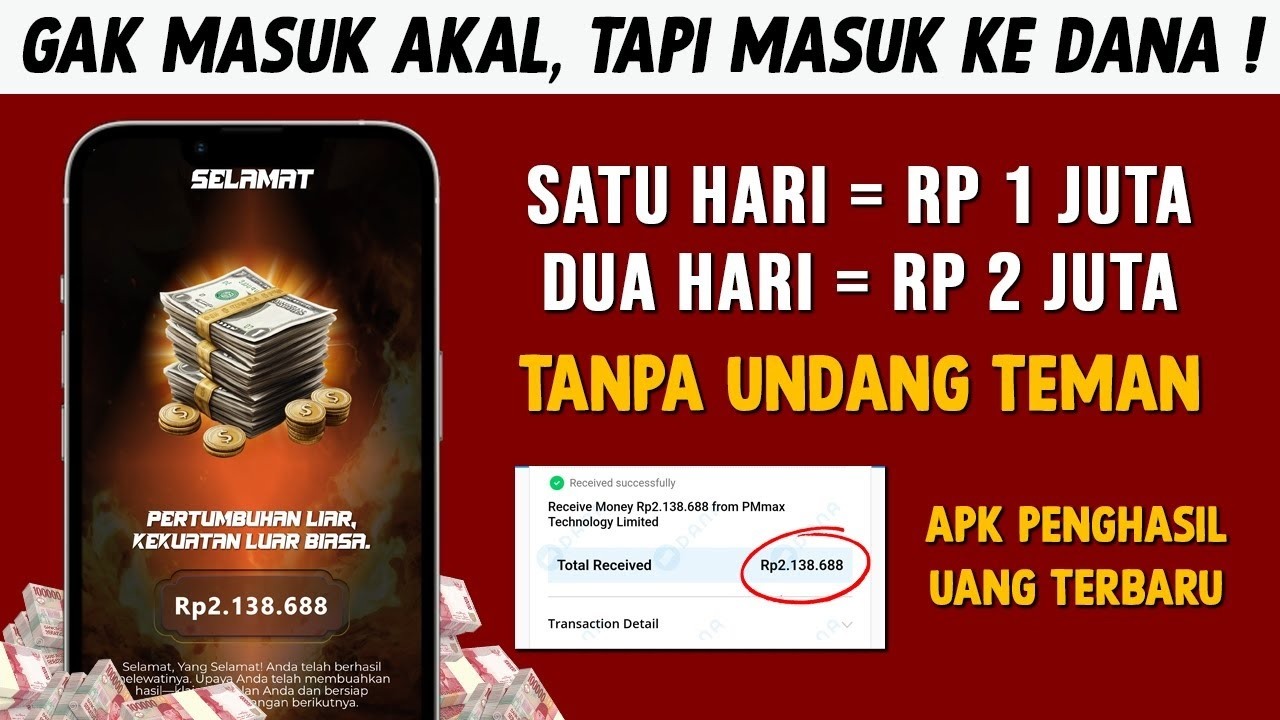 Aplikasi Penghasil Uang Tercepat 2025, Modal Rebahan Bisa Dapat Saldo Dana Rp2 Juta dalam 2 Hari!