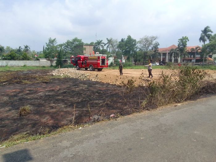 Diduga Akibat Puntung Rokok, Kebakaran Lahan Terjadi di Desa Gejlik Pekalongan