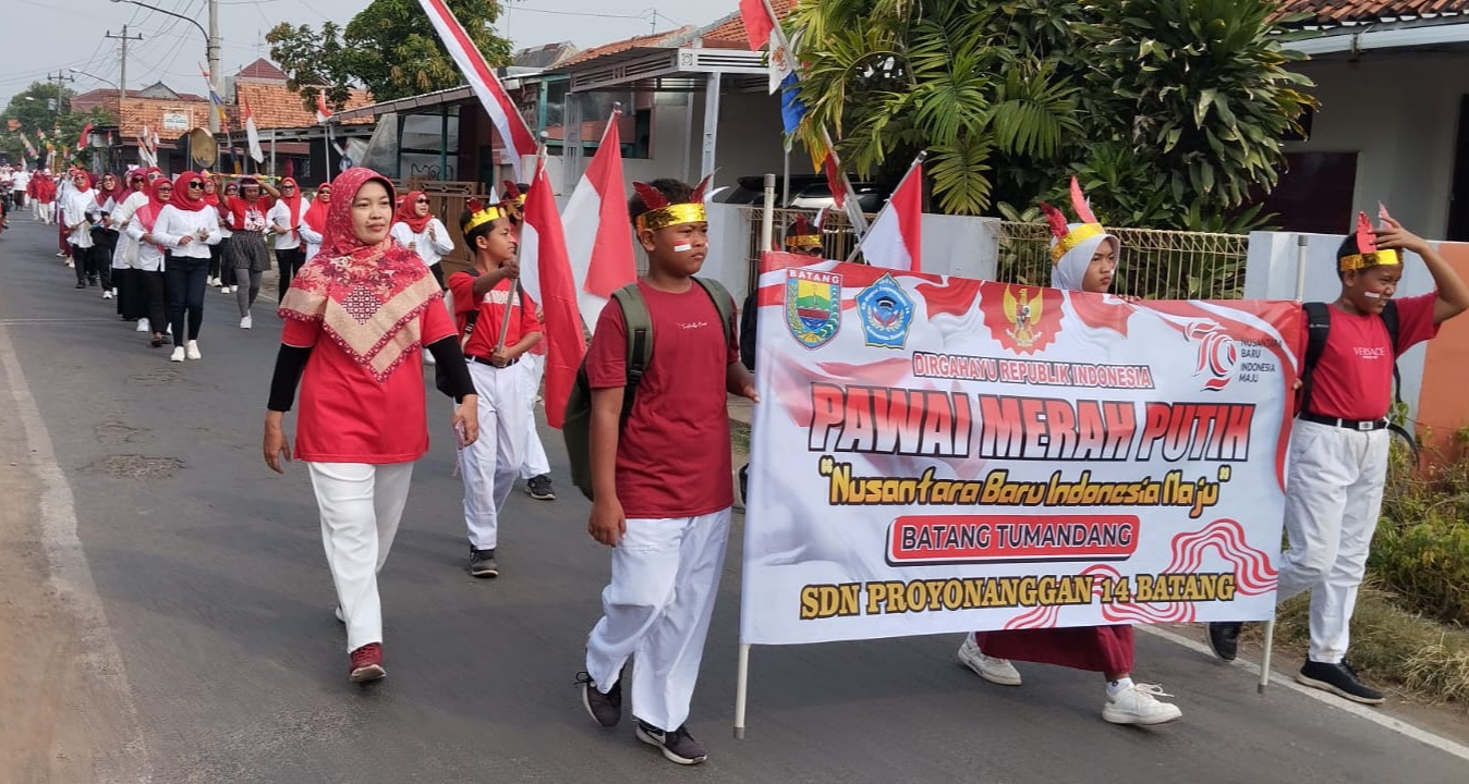 Rayakan Kemerdekaan, SDN Proyonanggan 14 Batang Gandeng Wali Murid Ajak Siswa Cinta Tanah Air