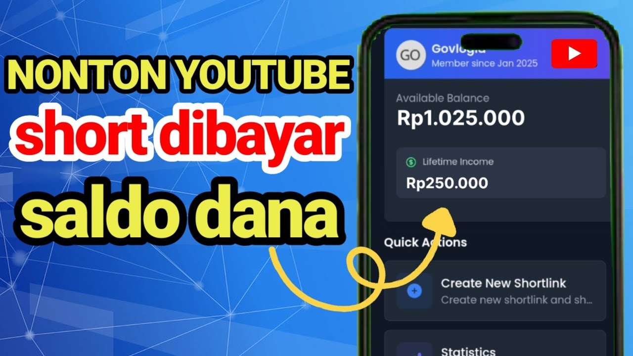 TERBUKTI MEMBAYAR! Nonton Youtube Short Dibayar Saldo Dana, Mau? Begini Caranya