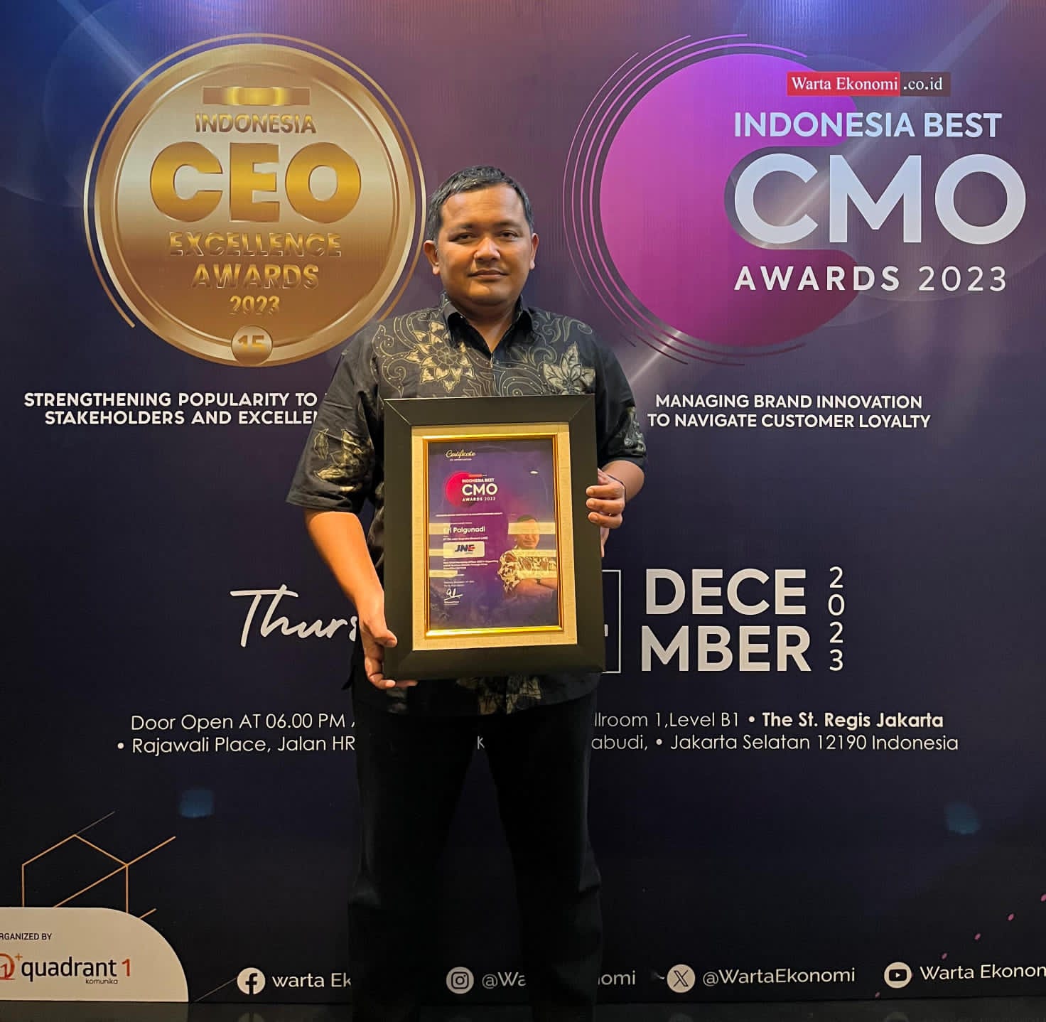 JNE Raih Penghargaan Best Chief Marketing Officer Award 2023 
