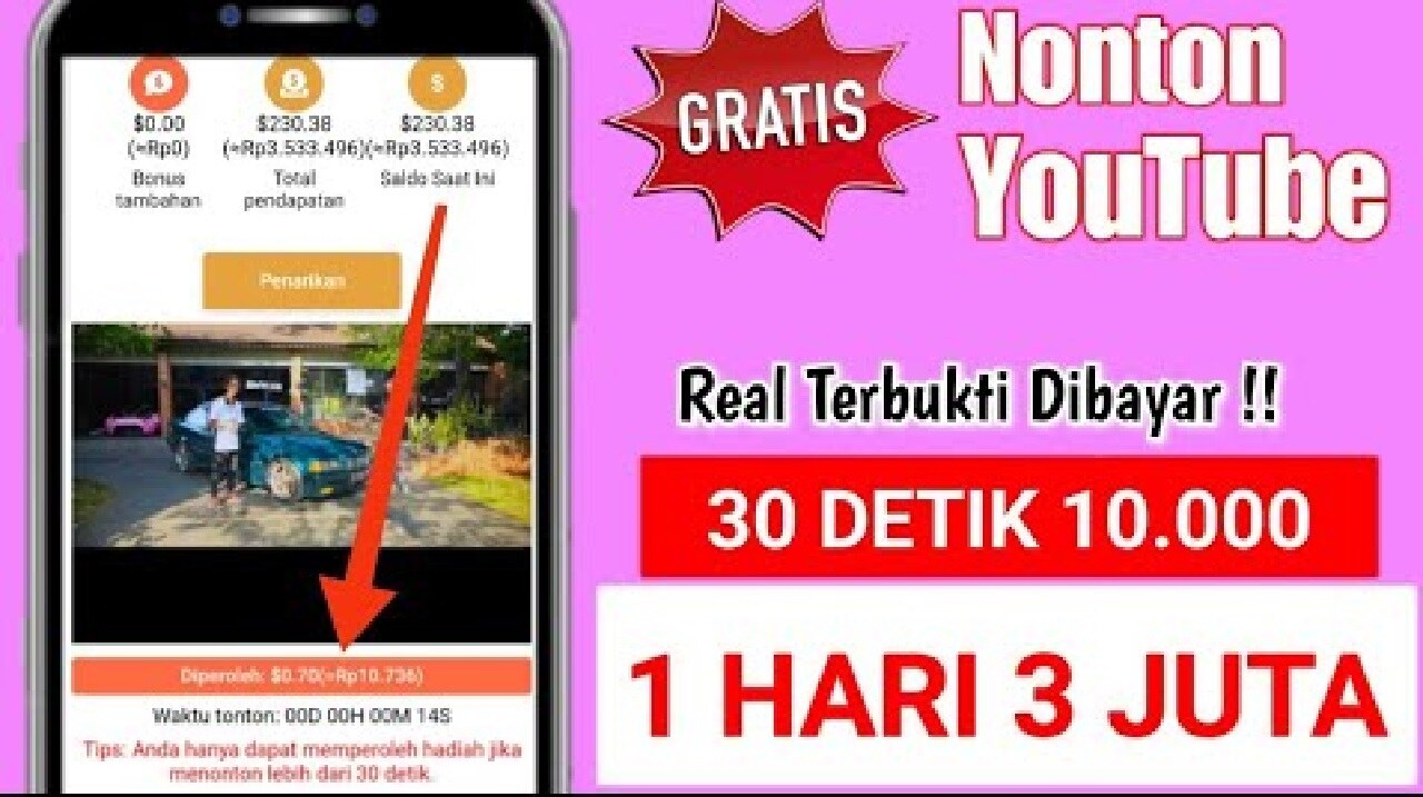 TERBUKTI LANGSUNG CAIR! Cuma Nonton Youtube Dibayar Jutaan Rupiah, Begini Caranya