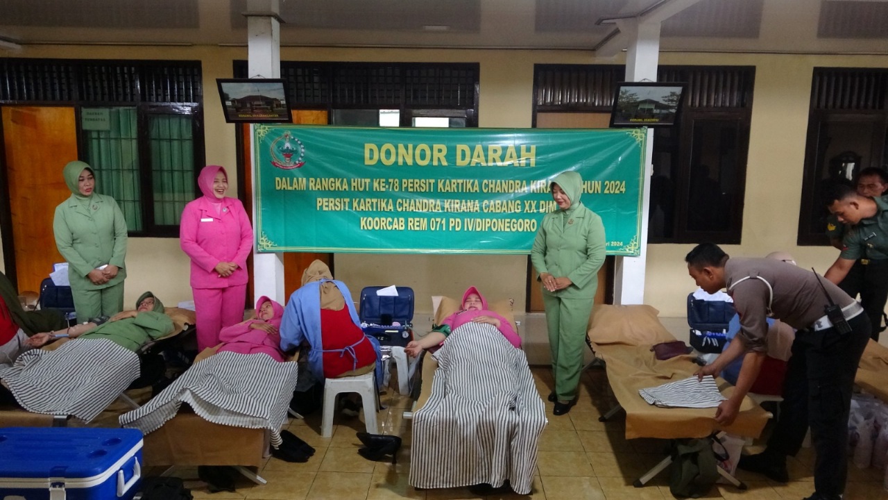 Peringati HUT ke-78, Persit Kodim Pekalongan Gelar Donor Darah dan Pemeriksaan Kesehatan