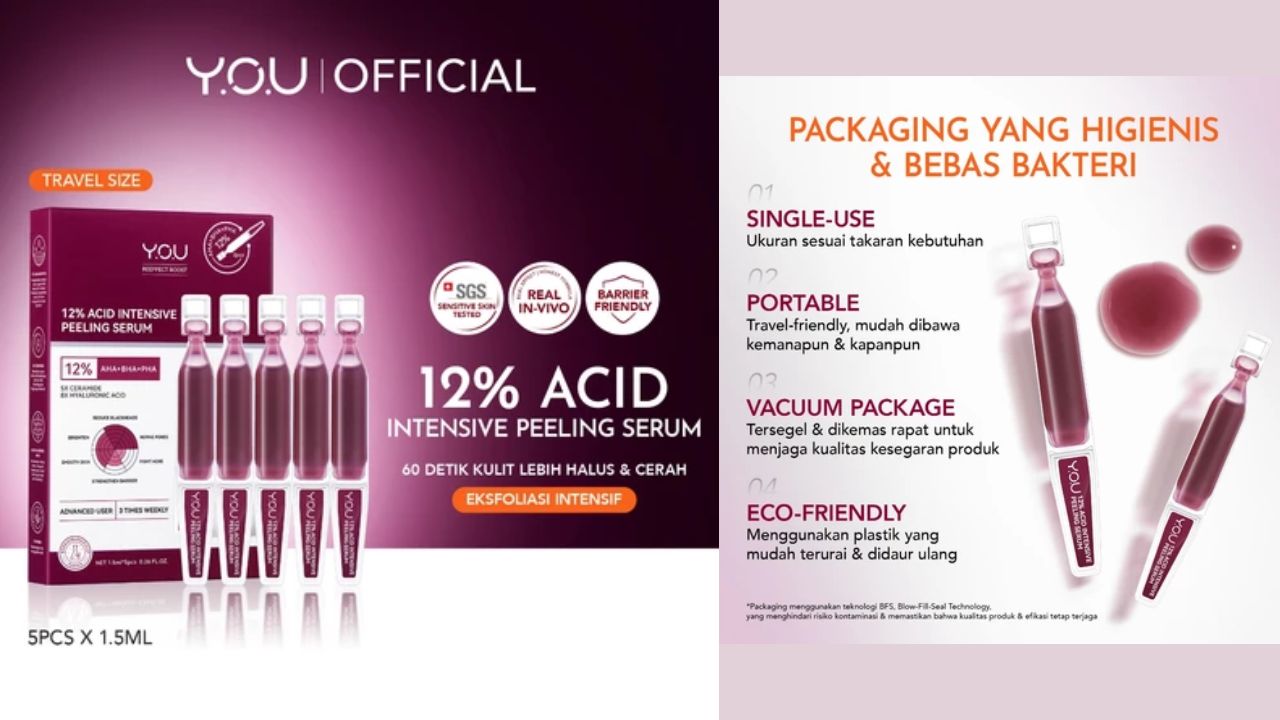 Ini Dia Peeling Serum YOU Ukuran Mini, 26 Ribuan Bikin Kulit Halus dan Cerah 