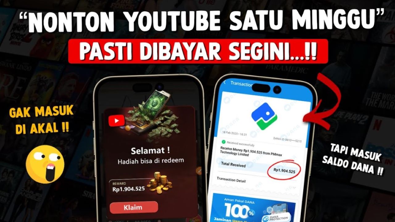 Nonton Video Seminggu Dibayar Rp 1 Juta! Begini Cara Mudah Dapat Saldo DANA Gratis Tanpa Undang Teman