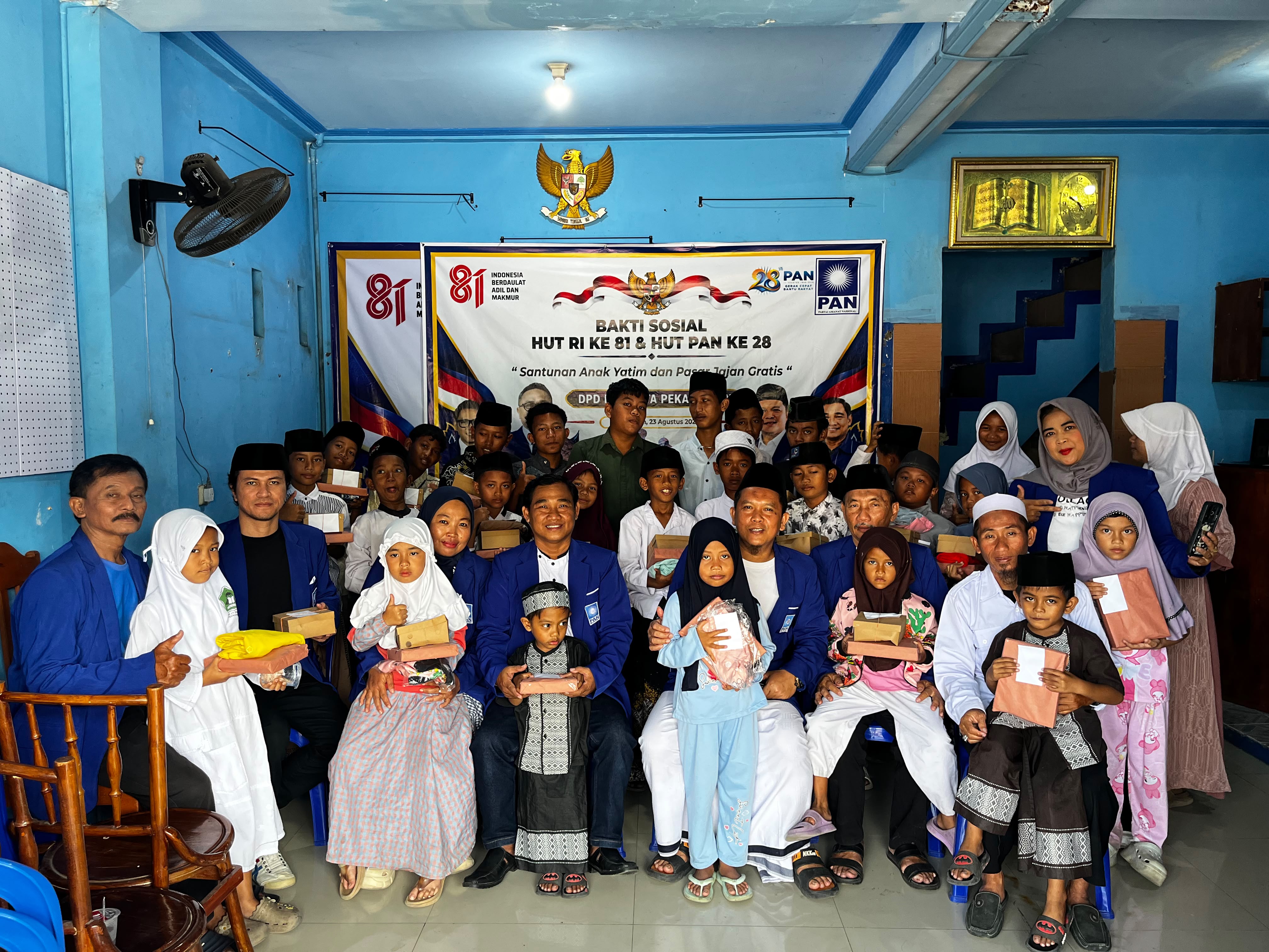 DPD PAN Gelar Upacara hingga Santunan Anak Yatim Peringati HUT PAN dan HUT RI
