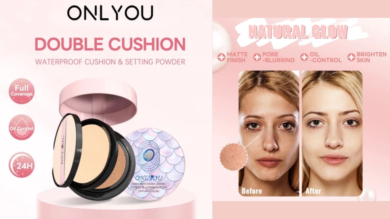 Review Onlyou Moisturizing Double Cushion, Foundation Plus Setting Powder dalam 1 Kemasan