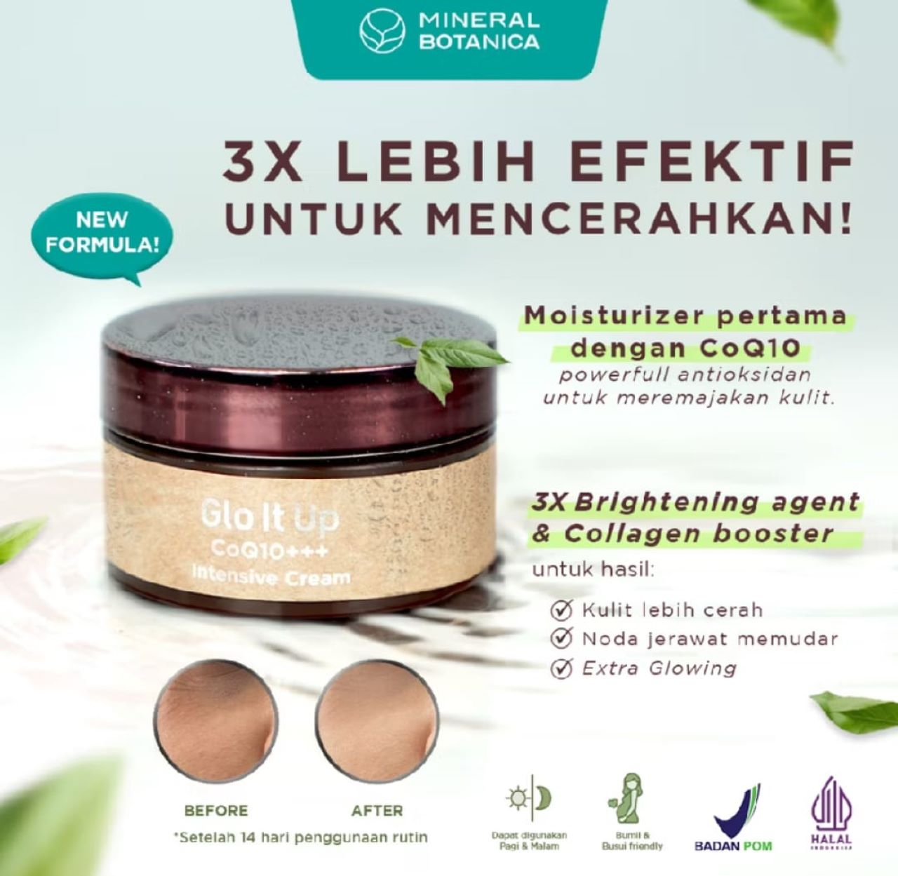 Review Mineral Botanica Glo It Up CoQ10+++ Intensive Repair Cream, Cerahkan Wajah dan Samarkan Pori-Pori?