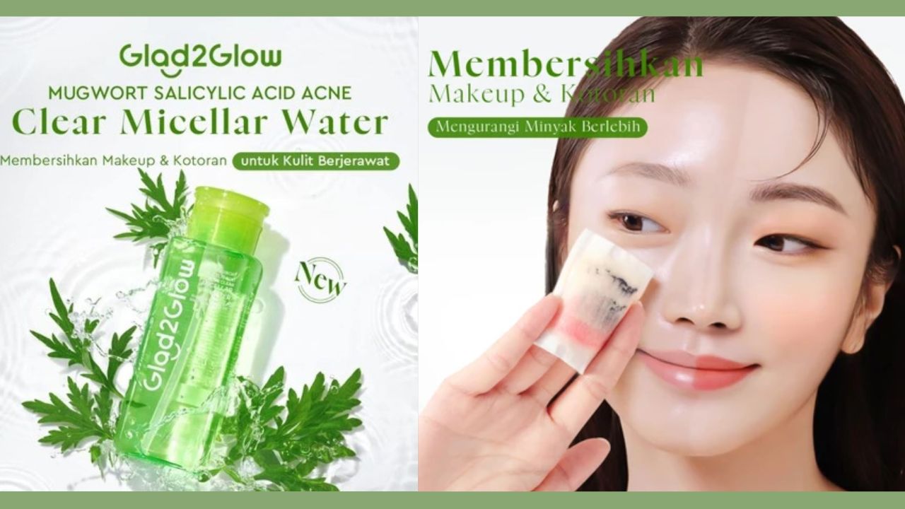 Review Glad2Glow Mugwort Salicylic Acid Acne Clear Micellar Water, Ringan Seperti Toner