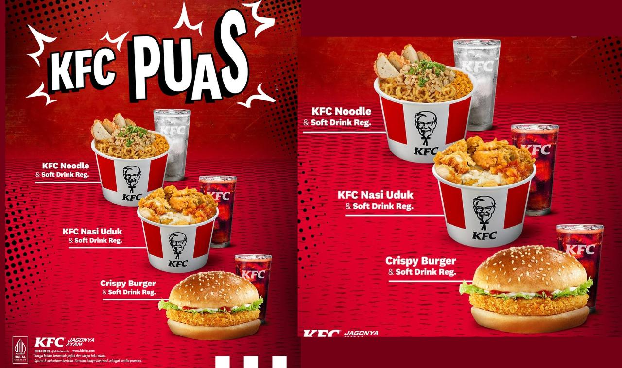 Menu KFC Puas Cuma Rp13.636, Dapat Minum dan Makanan Lengkap yang Bikin Kenyang Maksimal