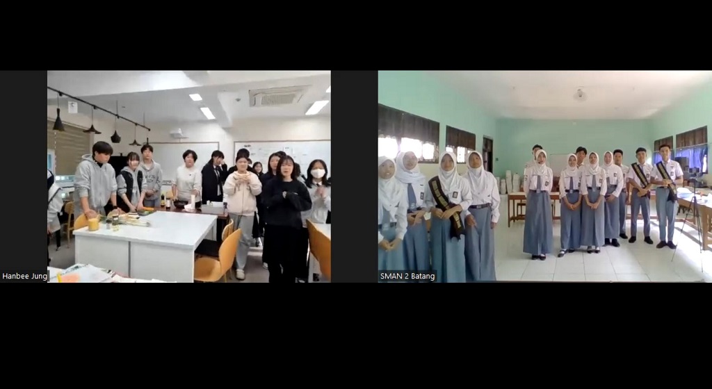 Kembali Go Internasional, Pelajar SMAN 2 Batang Sharing Budaya dengan Pelajar Korsel