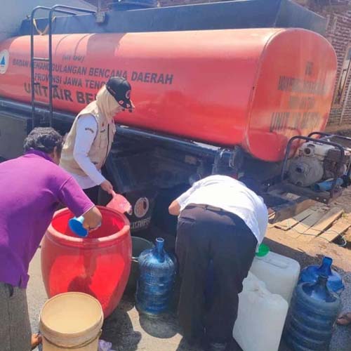 Dukuh Kebon Batur Bandar Alami Kekeringan, BPBD Gandeng Perumda Droping Air 