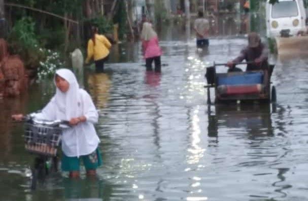 Tanggul Raksasa Tak Mampu Bendung Gelombang Laut, 1 Bulan Jeruksari Terendam Banjir Rob