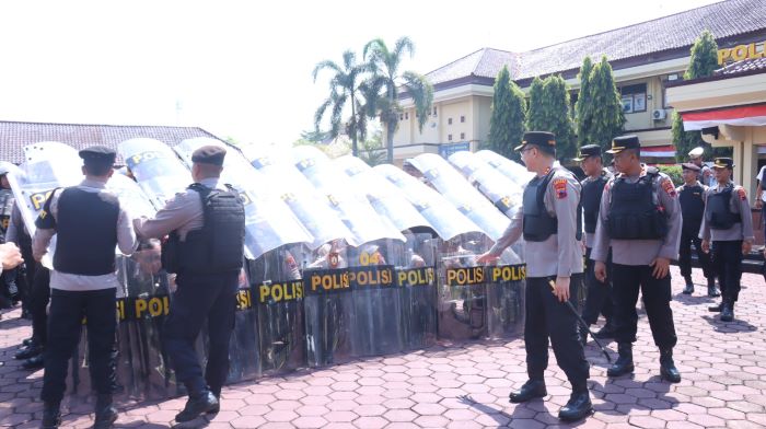 Pastikan Kesiapsiagaan Hadapi Demo, Polres Pekalongan Gelar Latihan Pengendalian Massa