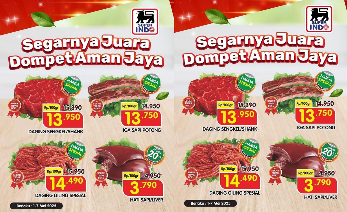Super Hemat! Promo Daging Sapi Segar Superindo Mei 2025, Harga Spesial Bikin Masak Makin Seru!