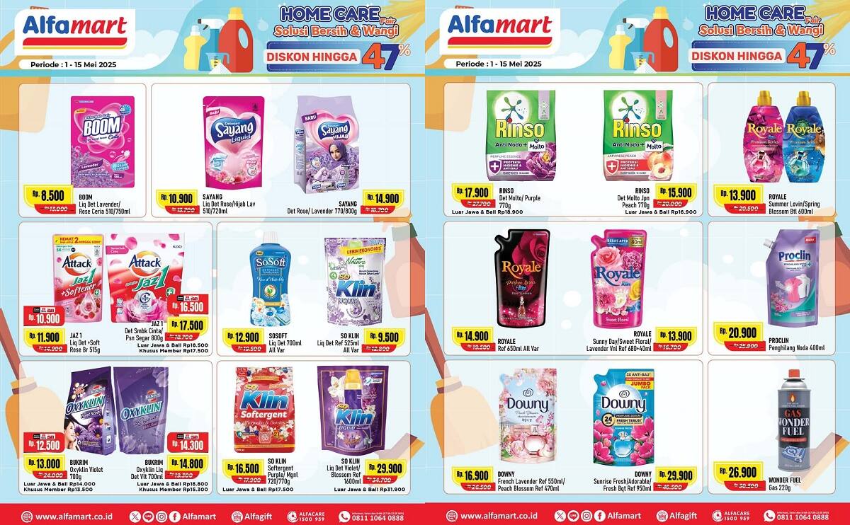 Gebyar Diskon! Katalog Promo Alfamart Home Care Terbaru, Rumah Bersih dan Wangi, Dompet Happy!