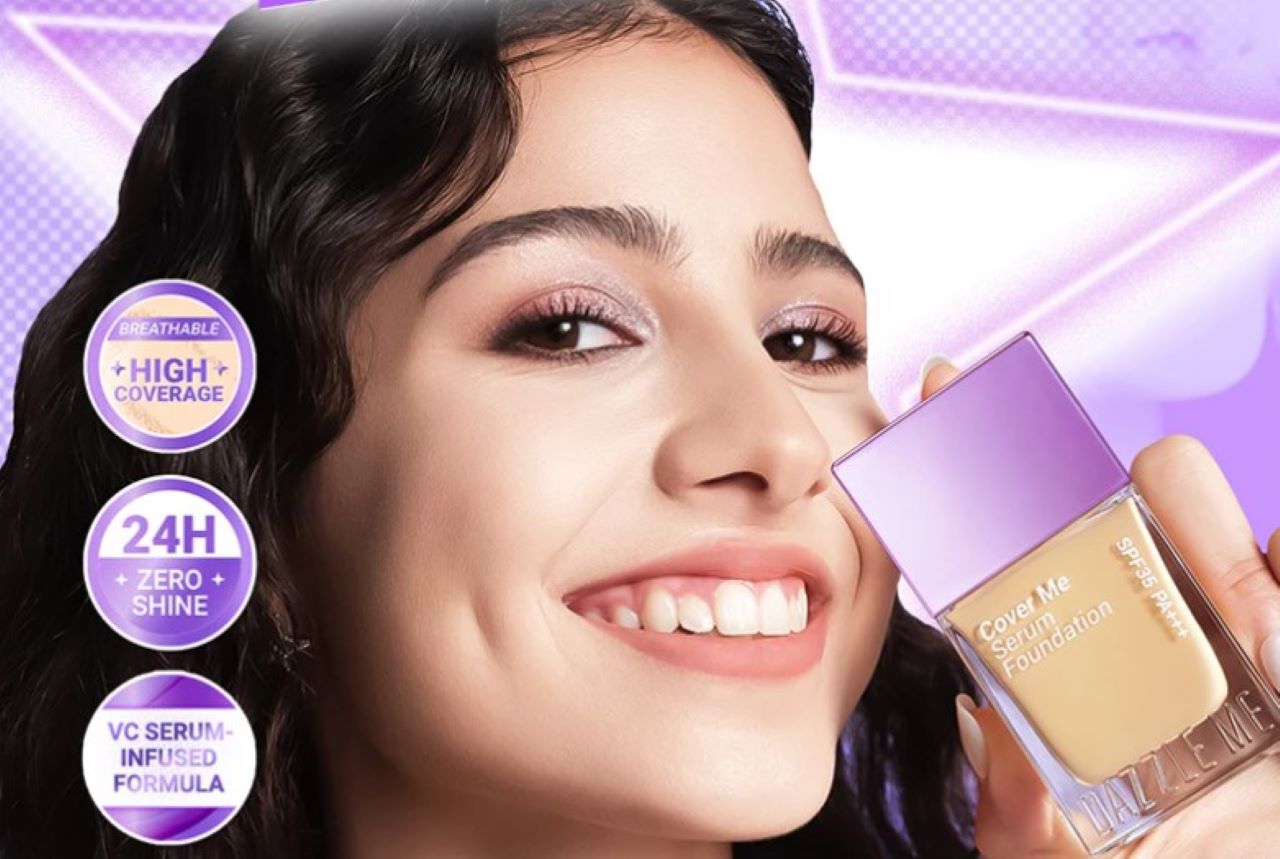 Review Dazzle Me Cover Me Serum Foundation SPF 35 PA+++ yang Punya Hasil Matte Ringan Tahan Seharian