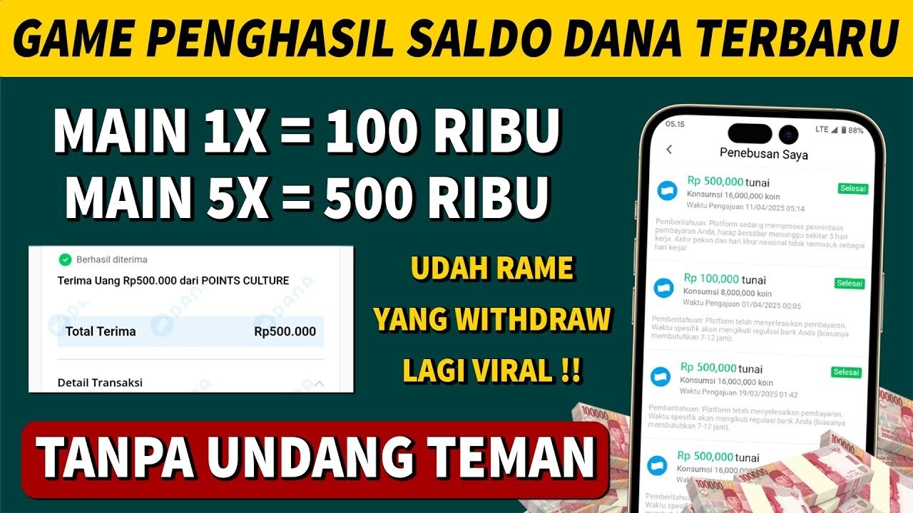 Game Penghasil Uang 2025 Terbukti Membayar! Main di Waktu Ini Bisa Dapat Saldo DANA Ratusan Ribu