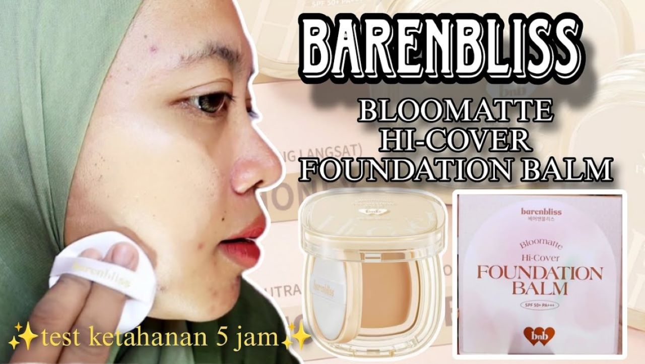 Review Barenbliss Bloomatte Hi-cover Foundation Balm, 16 Jam Bebas Kilap