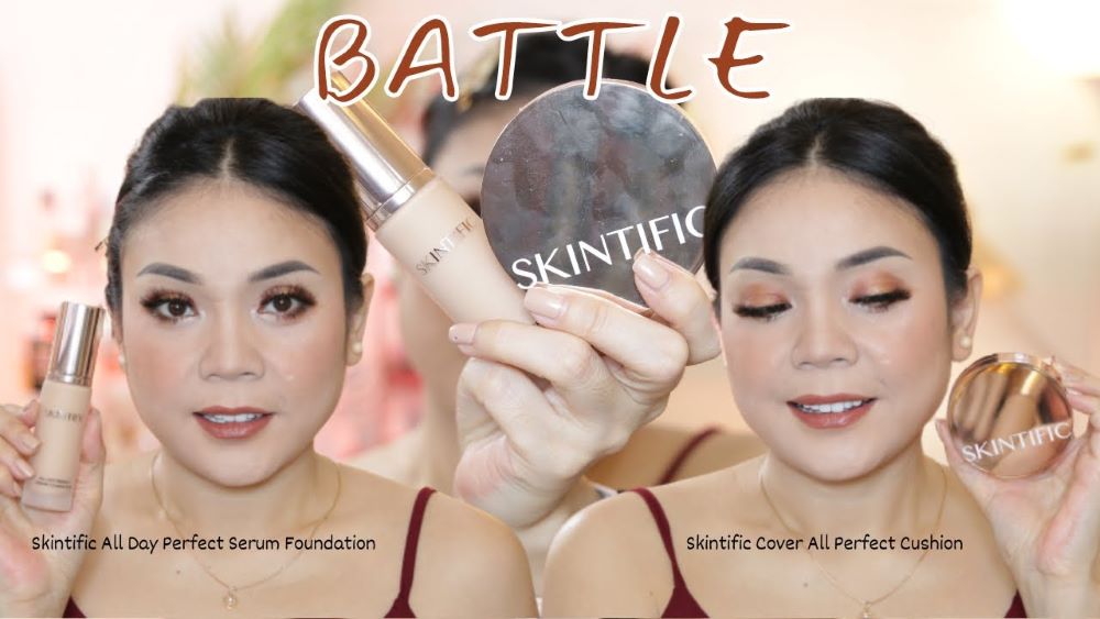 Review Battle Skintific Cushion Vs Serum Foundation untuk Menutupi Noda Hitam pada Wajah 40 Tahunan