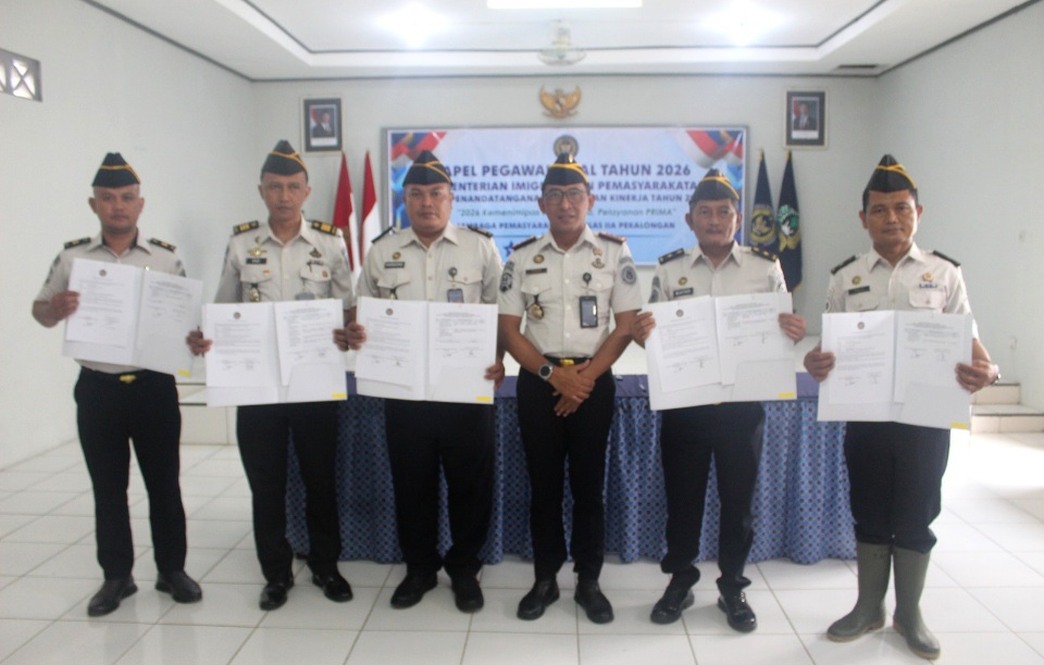 Awali Tahun 2026, Lapas Pekalongan Ikuti Penguatan Menteri dan Tandatangani Perjanjian Kinerja