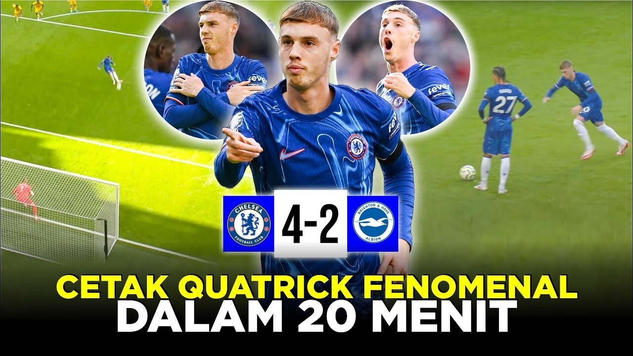 Cetak Quatrick Fenomenal Dalam 20 Menit! Cole Palmer Ukir Rekor Istimewa di Premier league