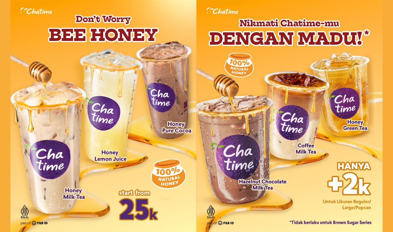 Cuma Rp25.000! Promo Termurah Chatime Varian Honey, Tambah Madu Cuma Rp2000