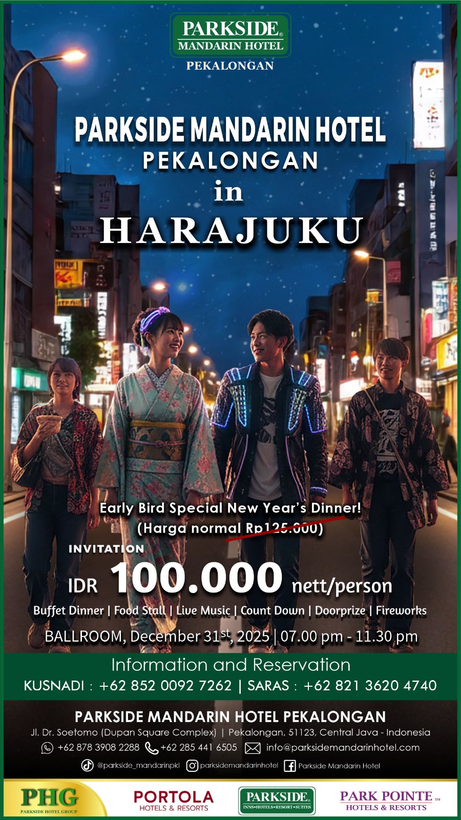 Japanese Vibes dan Kuliner Harajuku Hadir di Malam Tahun Baru Parkside Mandarin Pekalongan