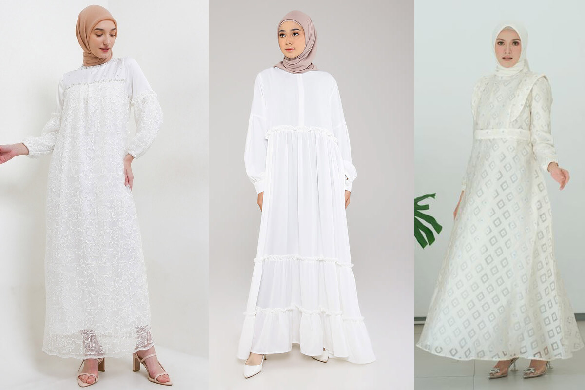 Tren Fashion Ramadhan: Gamis Lebaran Mewah Bernuansa Putih, Ciptakan Penampilan yang Suci dan Elegan!