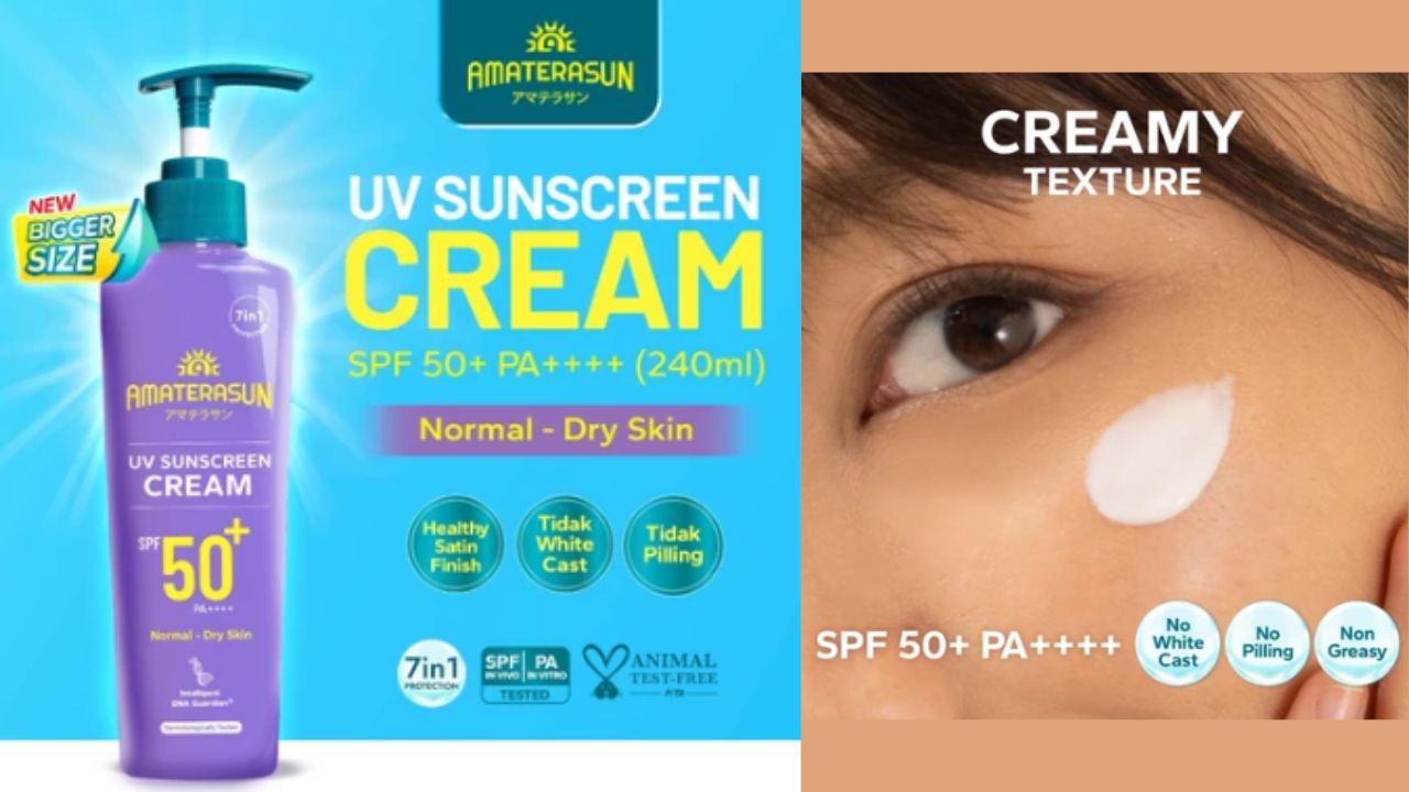 NEW LAUNCH! Review Amaterasun UV Sunscreen Cream SPF 50+ PA++++ yang Cocok untuk Kulit Normal dan Kering