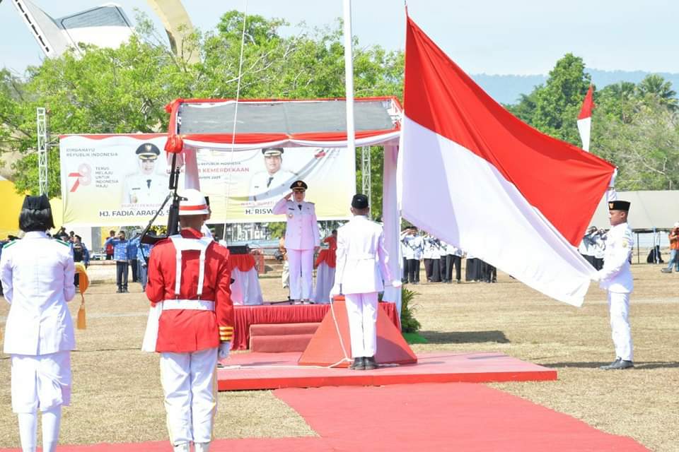Bupati Pekalongan Fadia Arafiq Pimpin Upacara Kemerdekaan RI di Alun-alun Kajen
