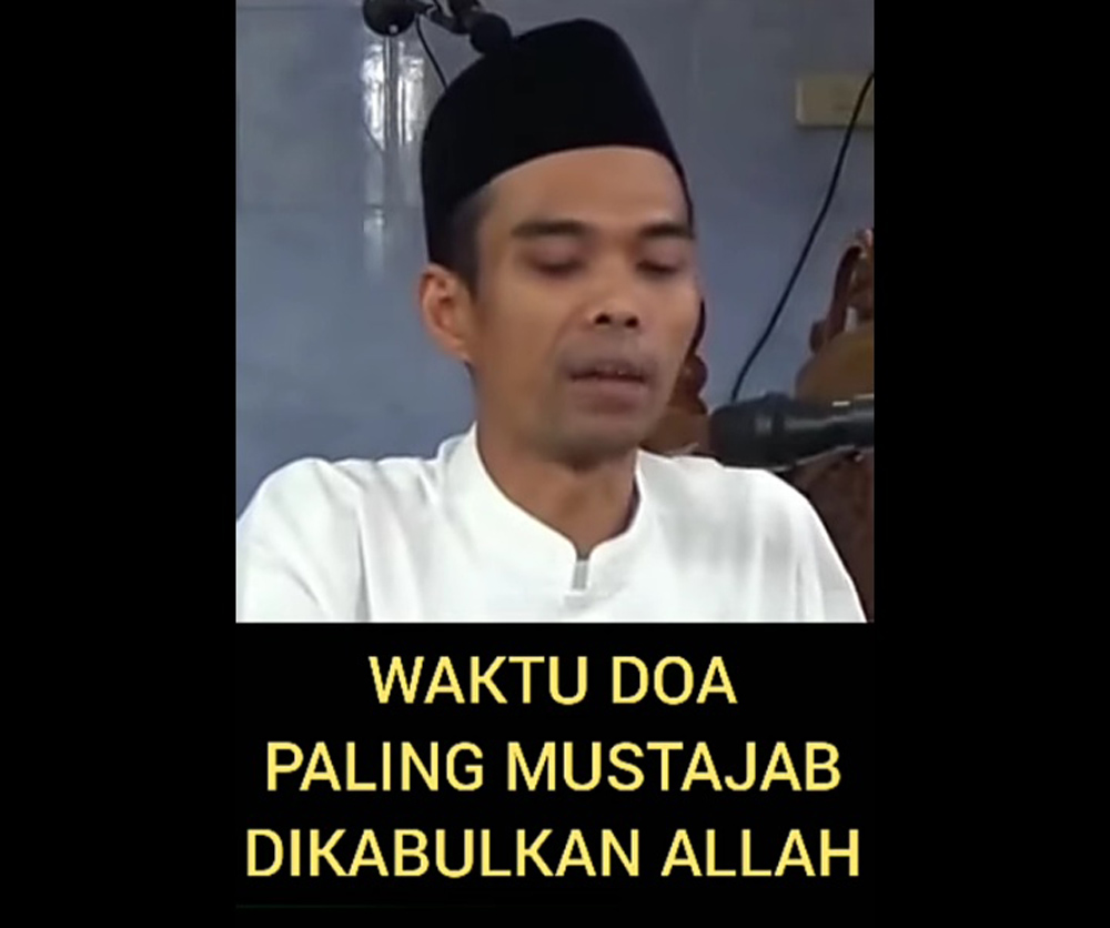 Inilah 2 Waktu Mustajab dalam Shalat Menurut Ustadz Abdul Somad