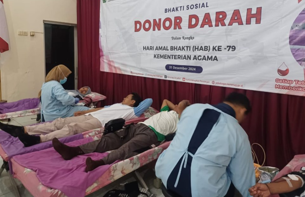 Meriahkan HAB Ke 79, Kemenag Kabupaten Pekalongan Gelar Bhakti Sosial Donor Darah