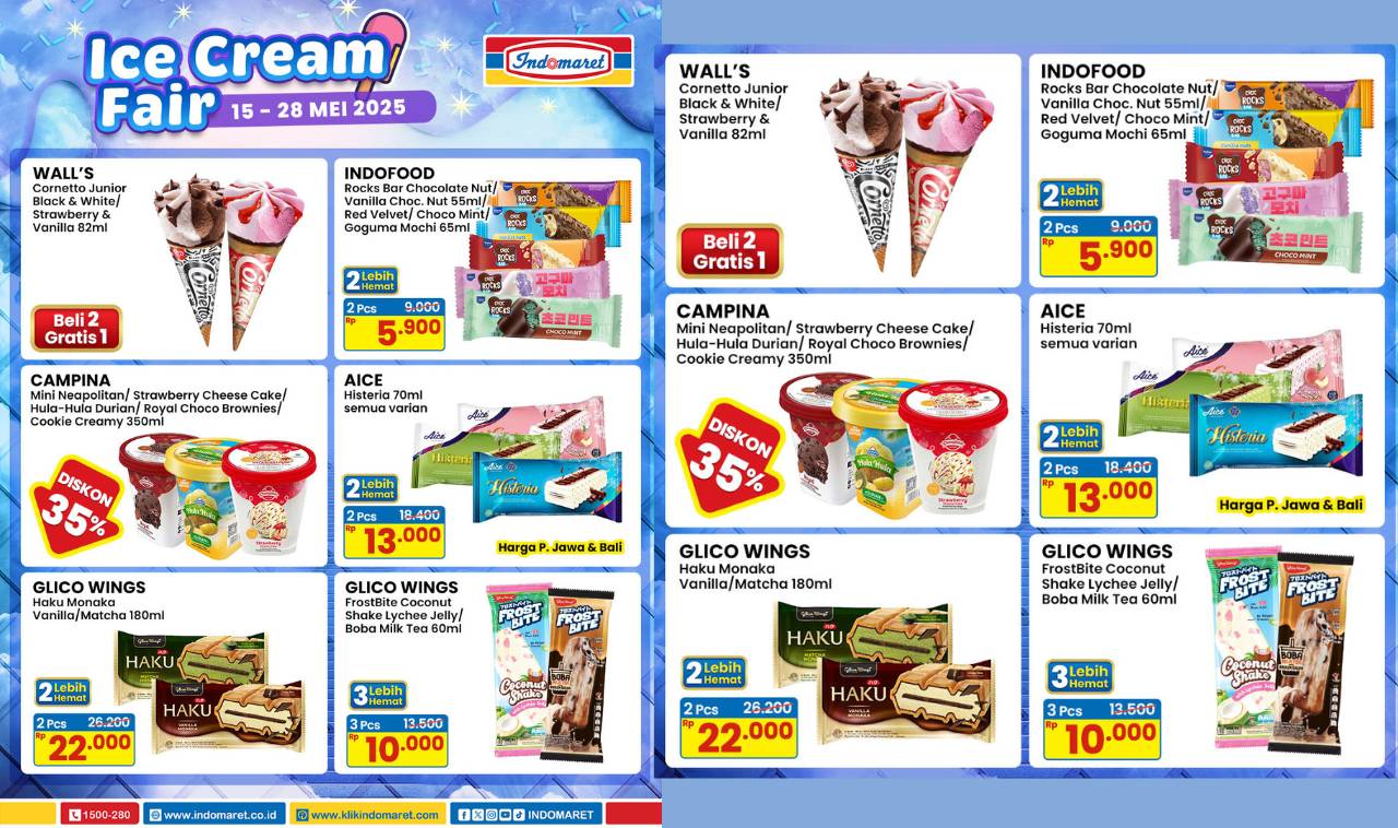 Jangan Lewatkan! Promo Hemat di Indomaret Ice Cream Fair Mulai Rp5.000 Berlaku hingga 28 Mei 2025